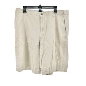 Club Room Shorts Mens Size 38 Light Khaki Cotton Flat Front